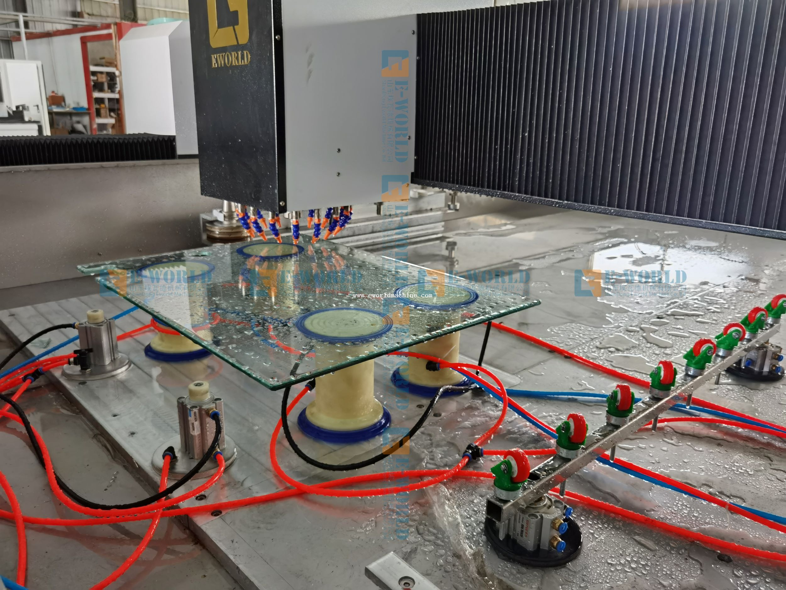 High Speed CNC Glass Working Processing Center