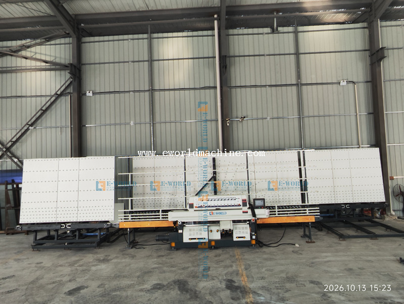 Automatic Glass edging machine with four side turnable convey table